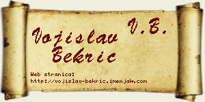 Vojislav Bekrić vizit kartica